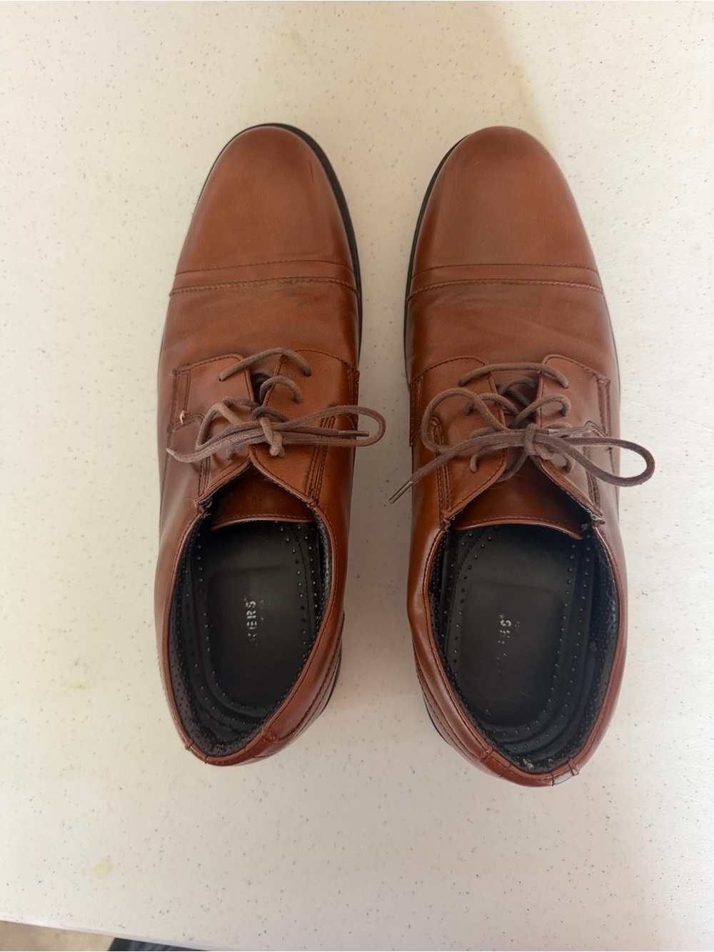 Dockers Men's Tan Leather Derby Dress Shoes